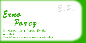 erno porcz business card